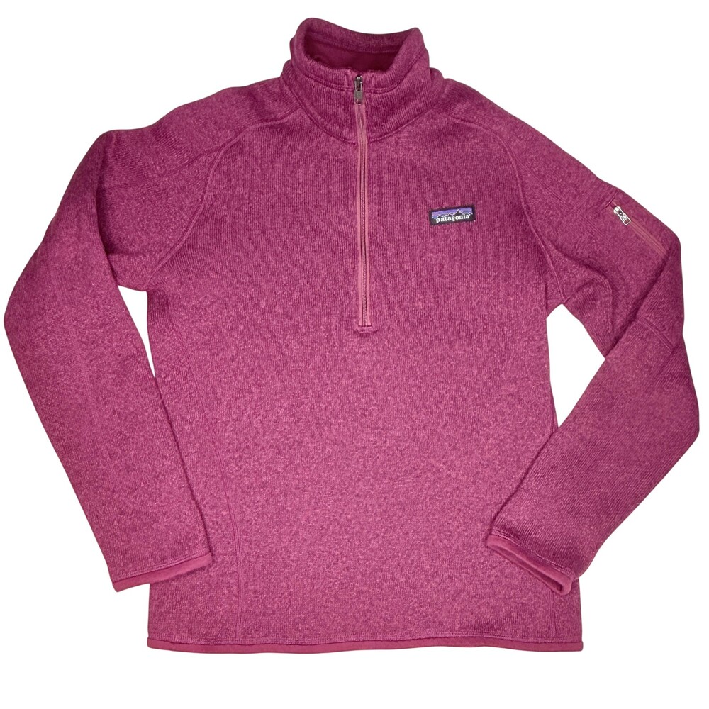 Patagonia Womens Small Better Sweater 1/4 Zip Fleece Pullover Purple Knit